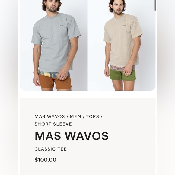 MAS WAVOS Other - Mas Wavos Classic Tee sz M grey/green light